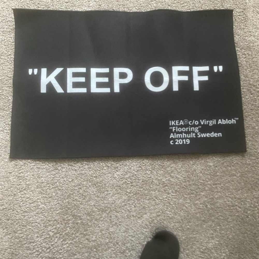 IKEA Black 'KEEP OFF' Rug by Virgil Abloh
